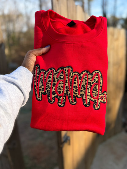 Cheetah Mama Appliqué Sweatshirt