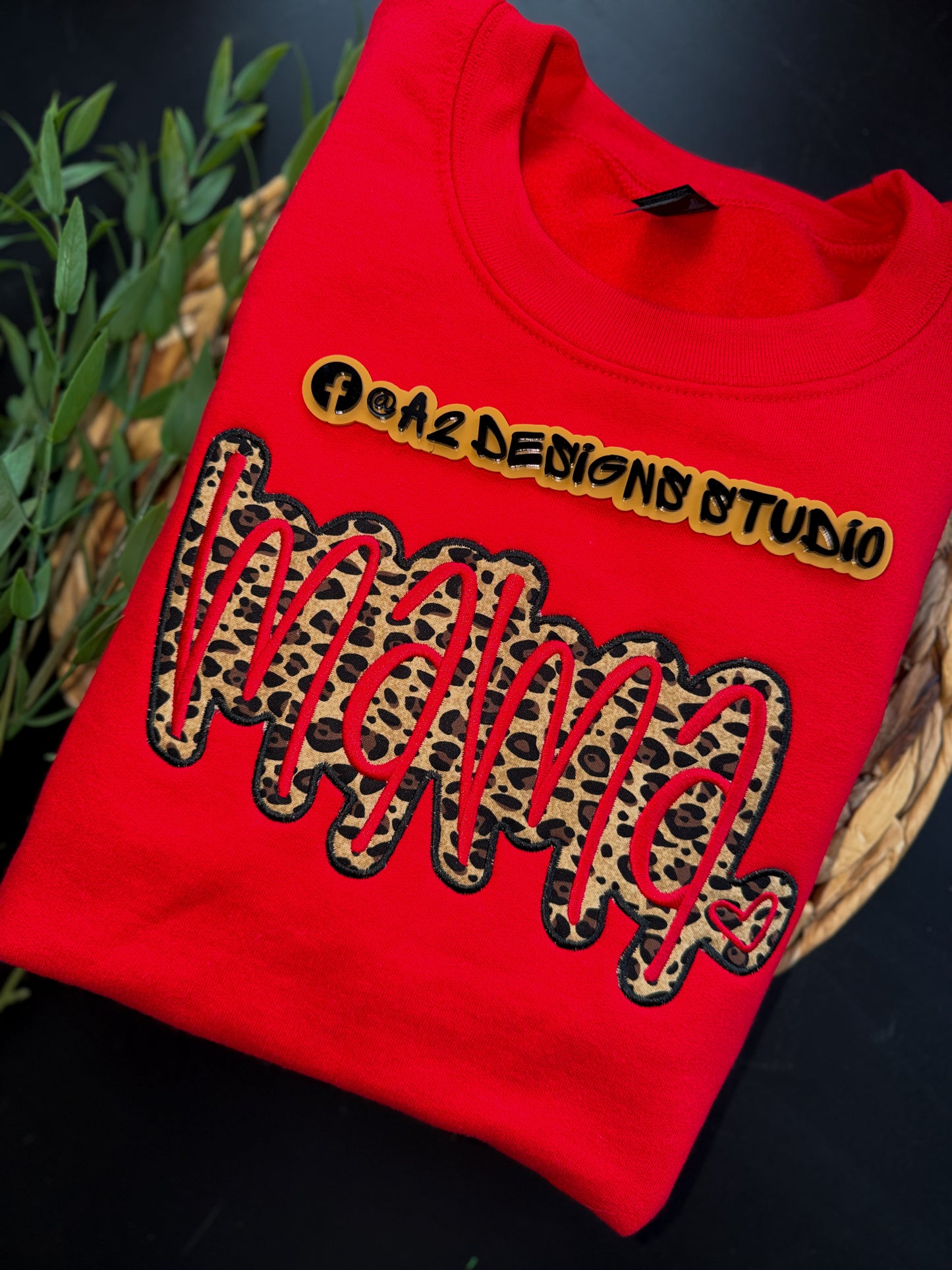 Cheetah Mama Appliqué Sweatshirt