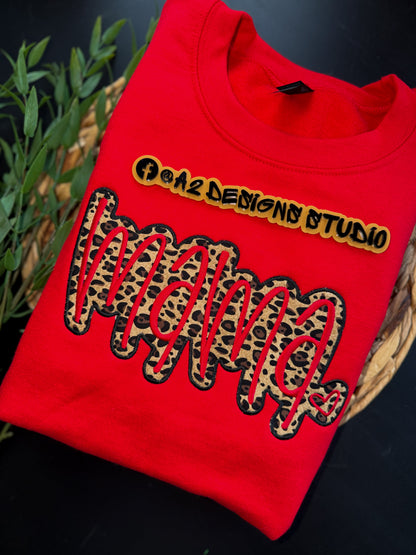 Cheetah Mama Appliqué Sweatshirt